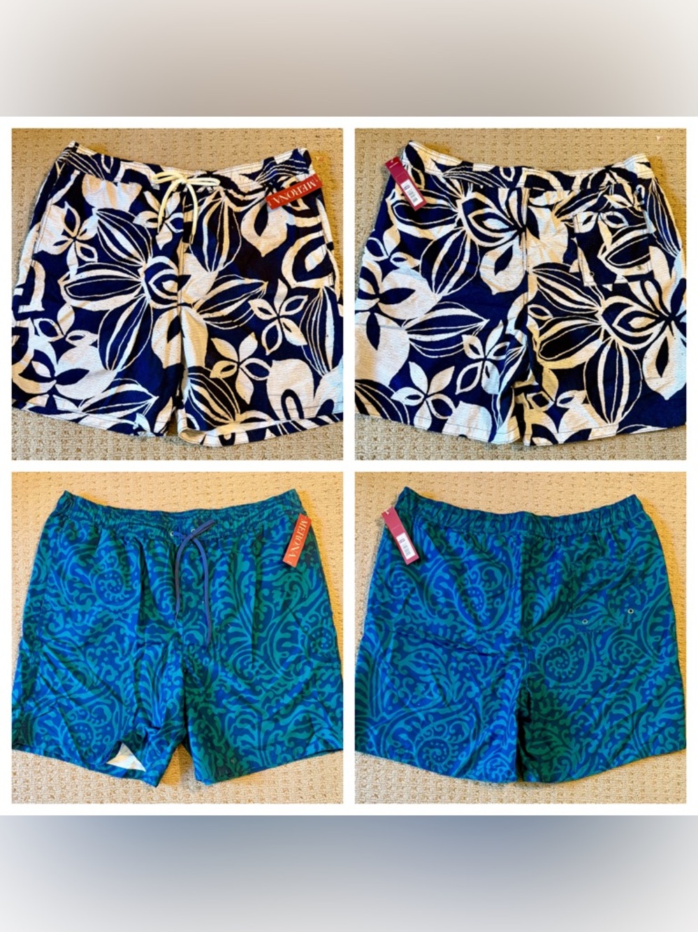 NWT set of 2 Merona Men’s Swim Trunks, Sz XL